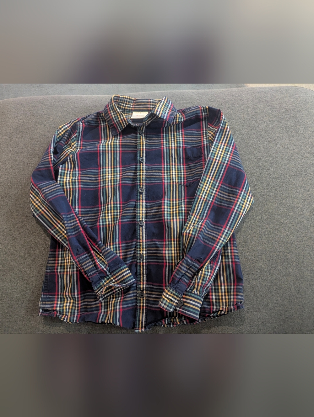 Hanna Andersson Navy Multicolor Plaid Shirt